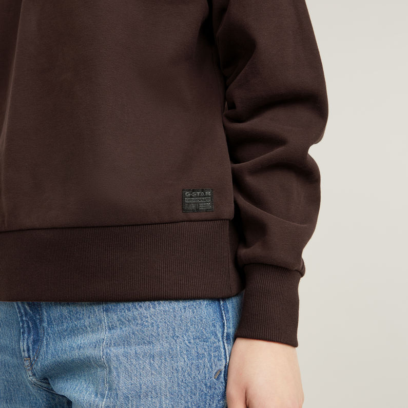 G-STAR Outlet Asymmetric Button Mock Sweater Brown