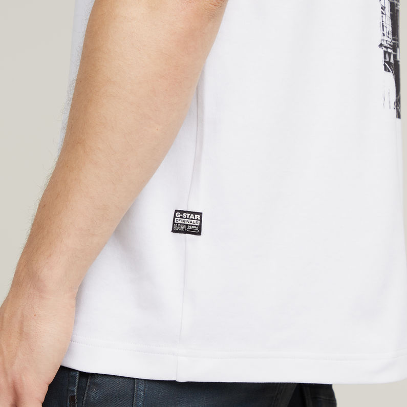 G-STAR Outlet Scaffolding Back Graphic T-Shirt White