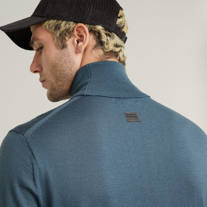 G-STAR Outlet Premium Core Turtle Knitted Sweater Medium blue