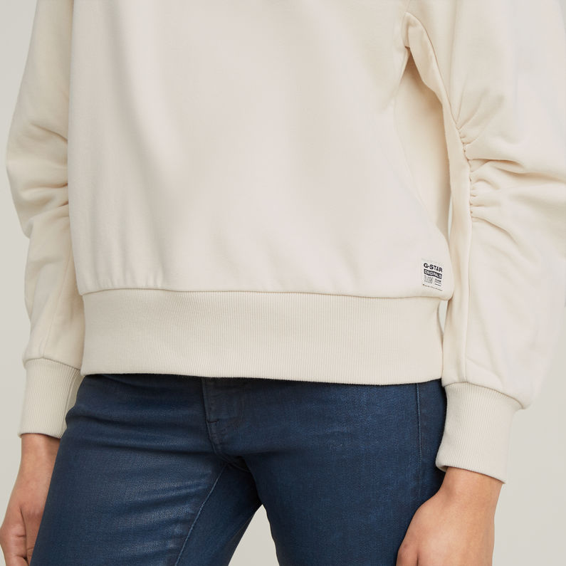G-STAR Outlet Asymmetric Button Mock Sweater White