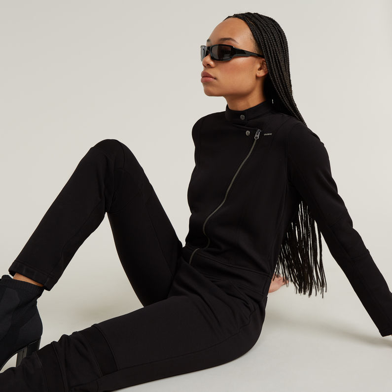 G-STAR Outlet Biker Slim Sweat Jumpsuit Black