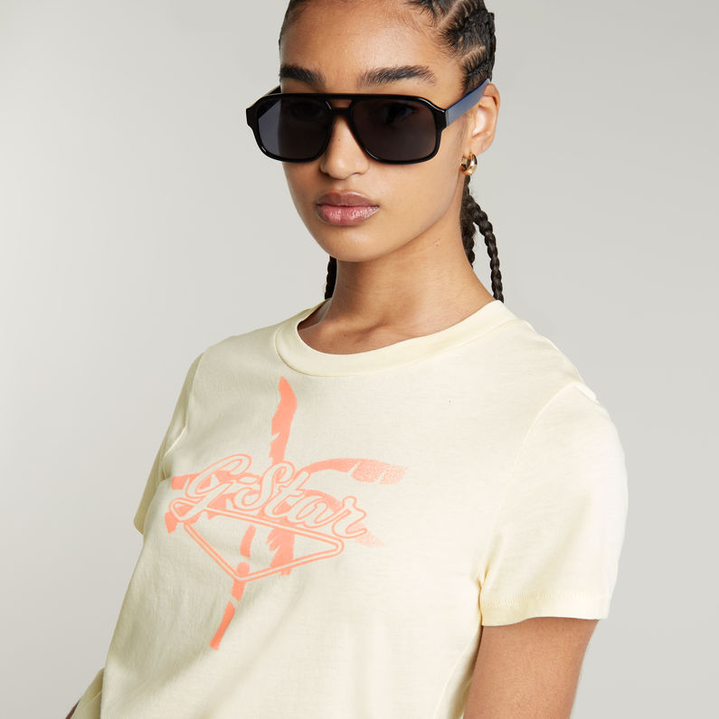 G-STAR Outlet Summer Graphic Top Beige