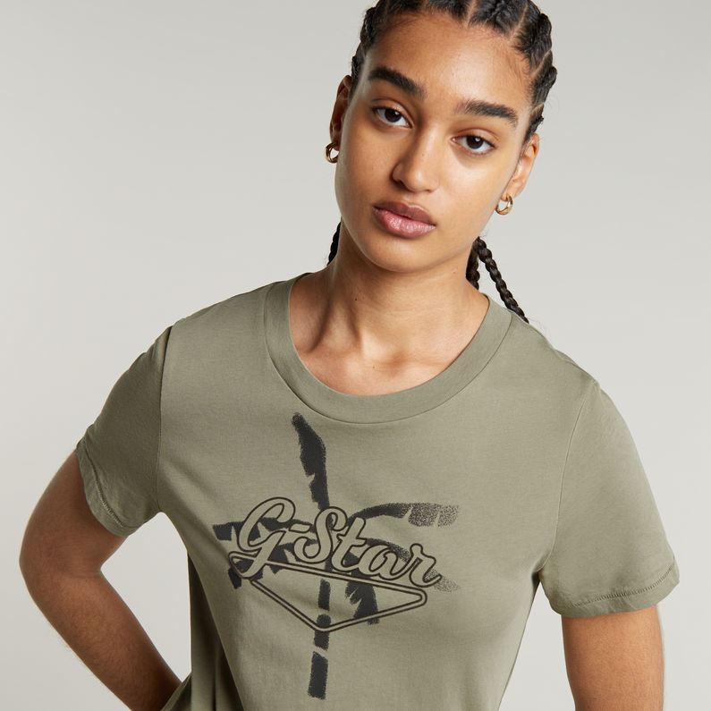 G-STAR Outlet Summer Graphic Top Green