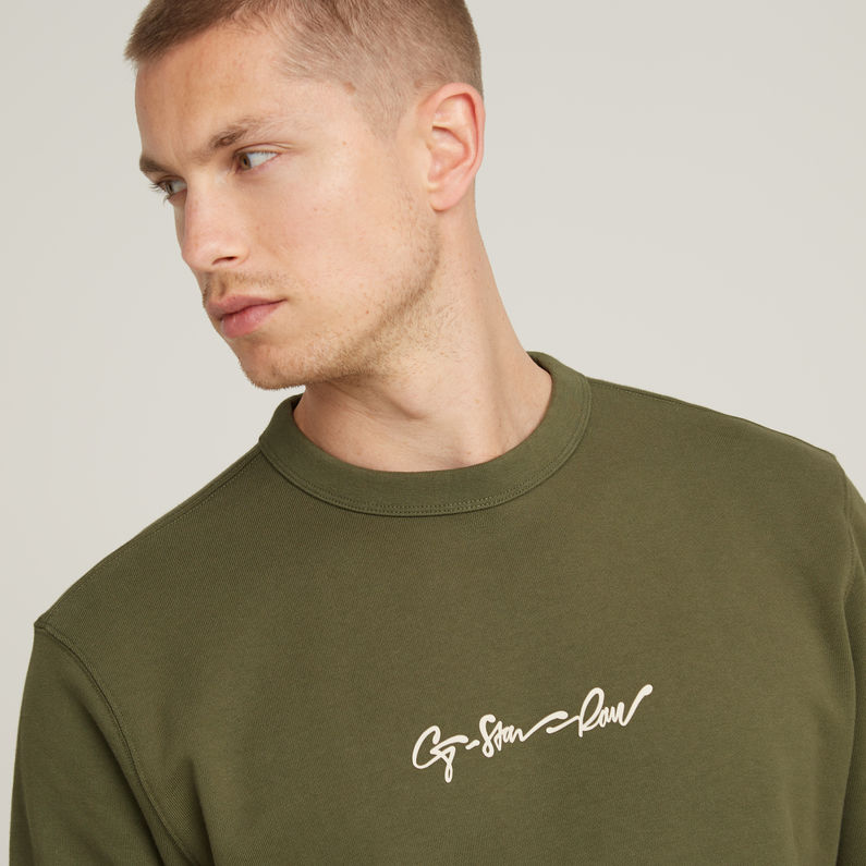 G-STAR Outlet G-Script Logo Sweater Green