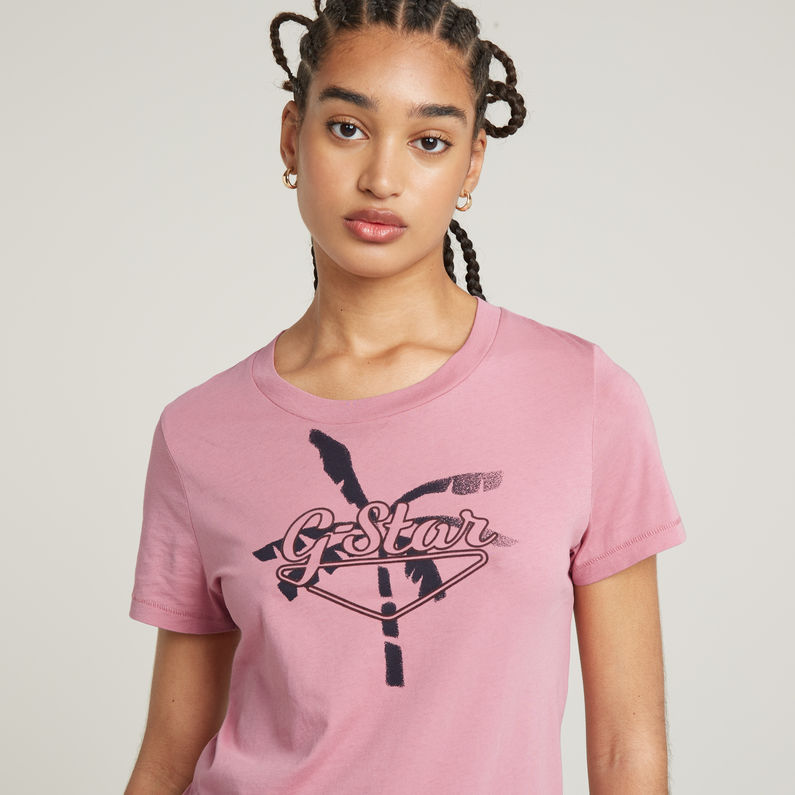 G-STAR Outlet Summer Graphic Top Pink