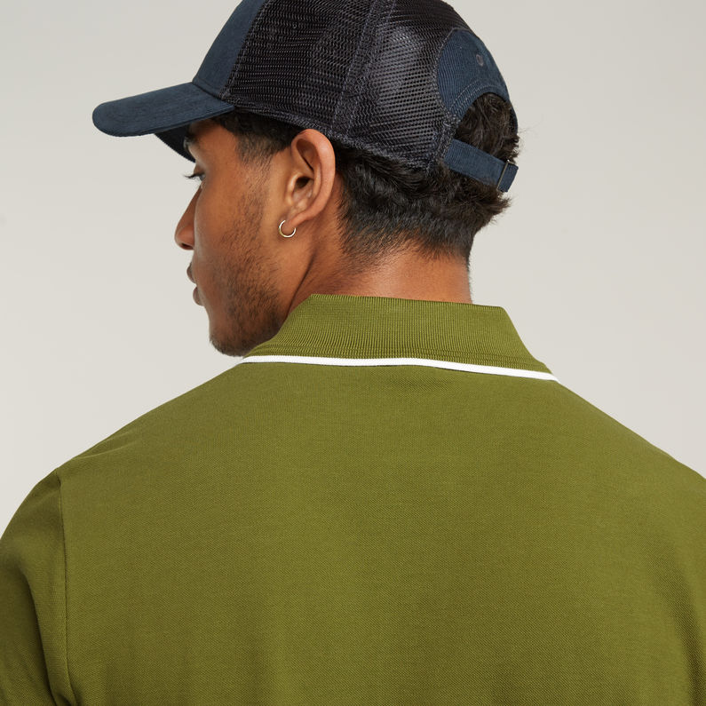 G-STAR Outlet Chest Logo Striped Polo Green