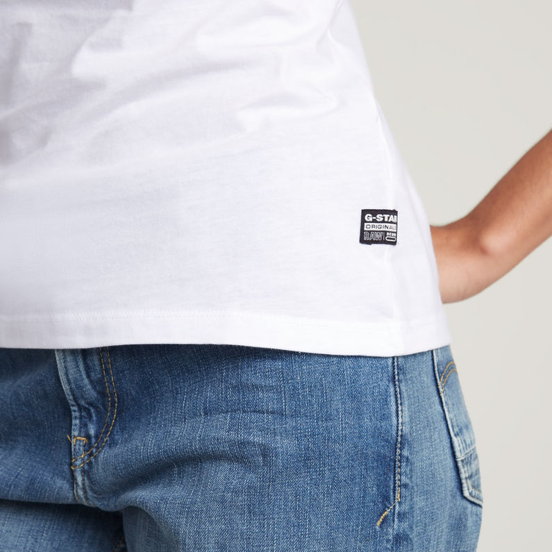 G-STAR Outlet Chest Logo Optic Slim Top White