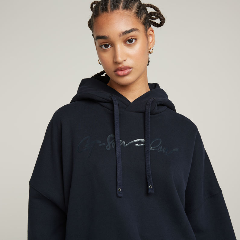 G-STAR Outlet G-Script Oversized Hooded Sweater Dark blue