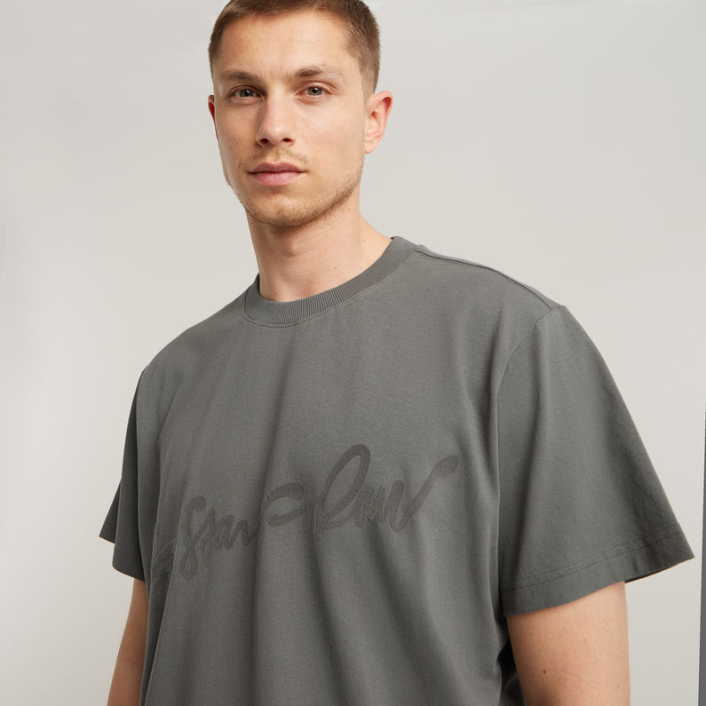 G-STAR Outlet Flock G-Script Loose T-Shirt Grey
