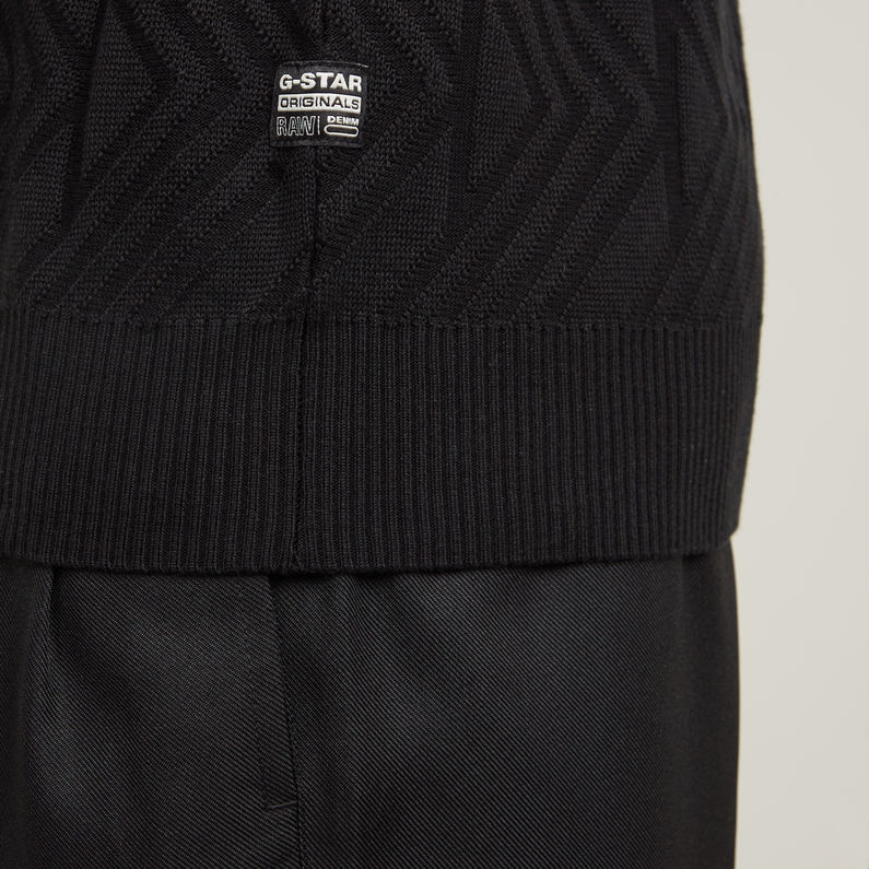 G-STAR Outlet Zig-Zag Structure Knitted Sweater Black