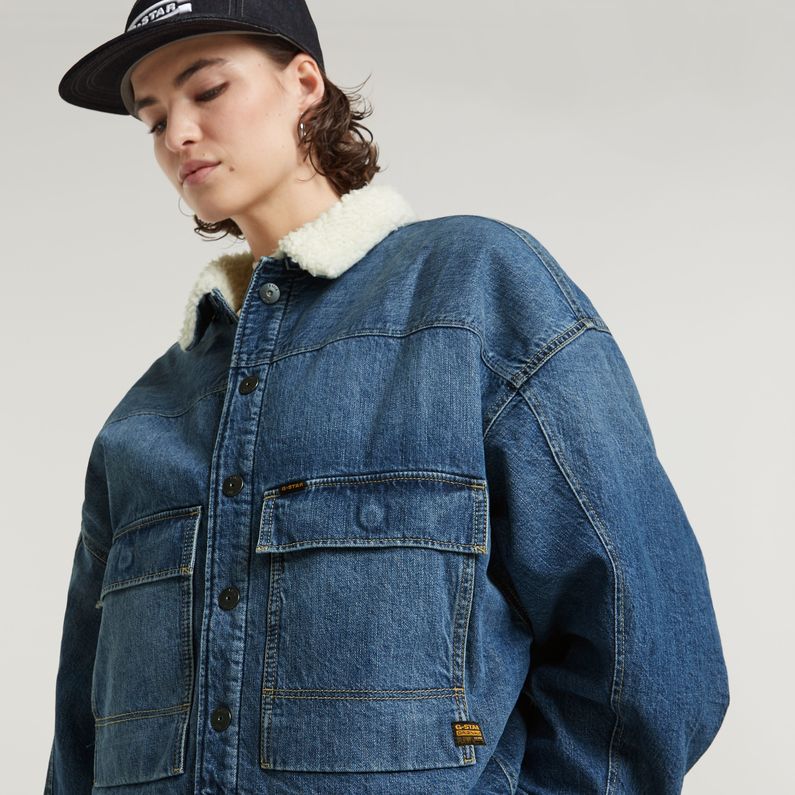 G-STAR Outlet Drifter Sherpa Jacket Medium blue