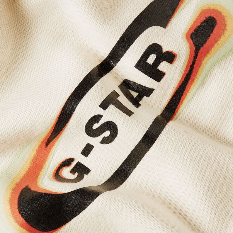 G-STAR Outlet Old Skool Logo Loose Hoodie White