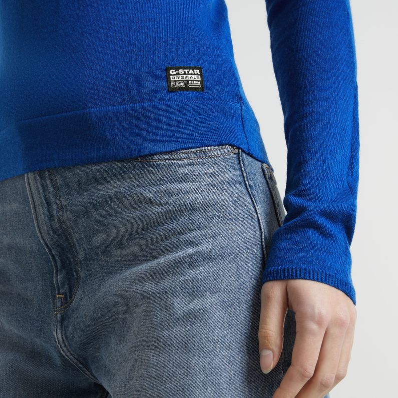 G-STAR Outlet Core Slim Turtle Neck Knitted Sweater Medium blue