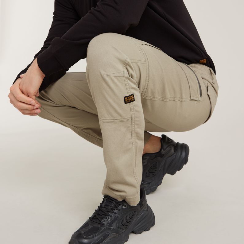 G-STAR Outlet Zip Cargo Pants 3D Tapered Beige