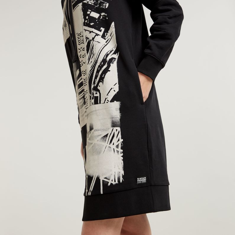 G-STAR Outlet Scene Graphic Hoodie Dress Black
