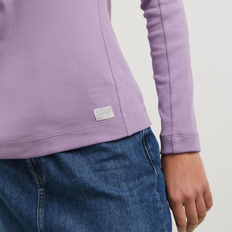 G-STAR Outlet Slim Rib Mock Top Purple