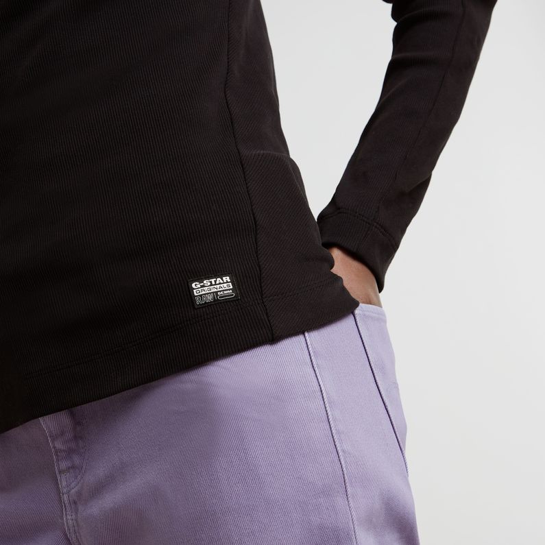 G-STAR Outlet Slim Rib Mock Top Black
