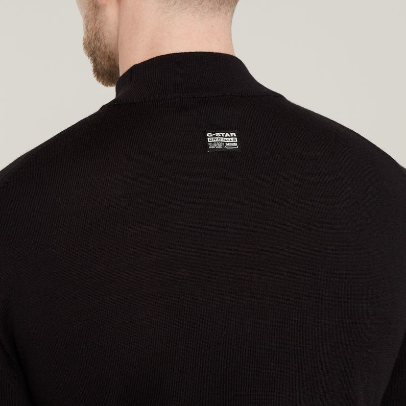 G-STAR Outlet Premium Core Mock Neck Knitted Sweater Black