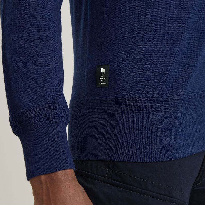 G-STAR Outlet Premium Core Mock Neck Knitted Sweater Dark blue
