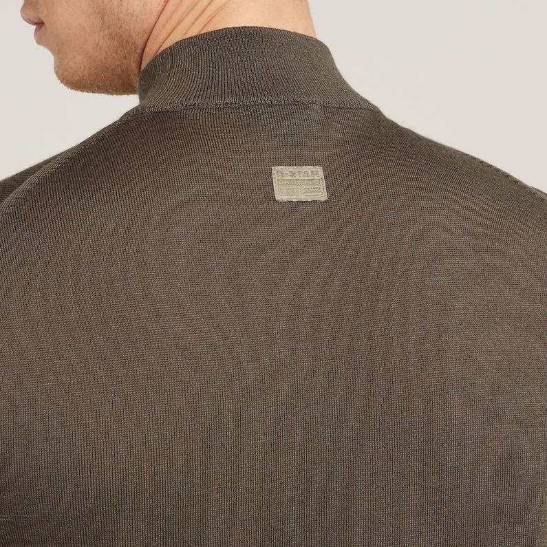 G-STAR Outlet Premium Core Mock Neck Knitted Sweater Brown