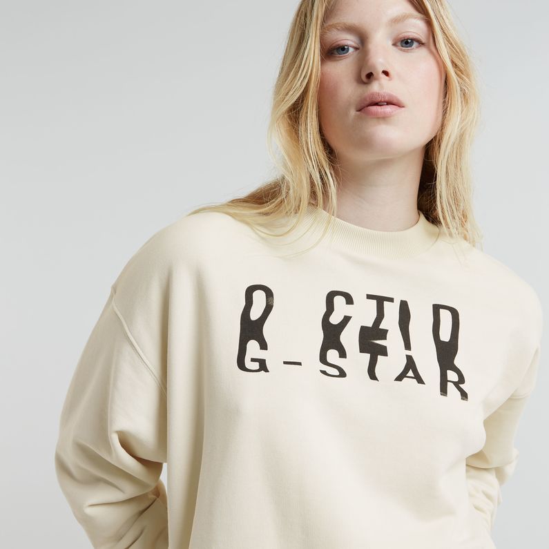 G-STAR Outlet Chroma Graphic Loose Sweater White