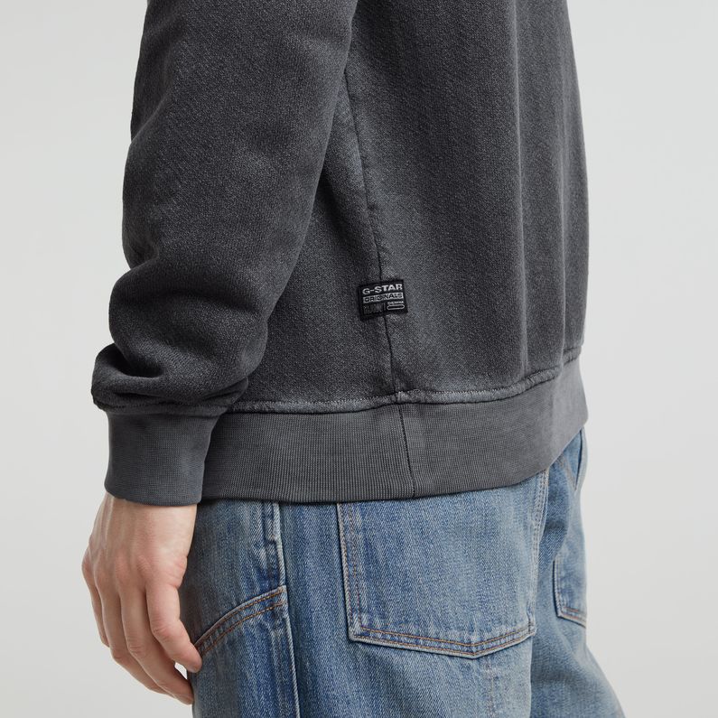 G-STAR Outlet Destroyed G Logo Washed Sweater Black