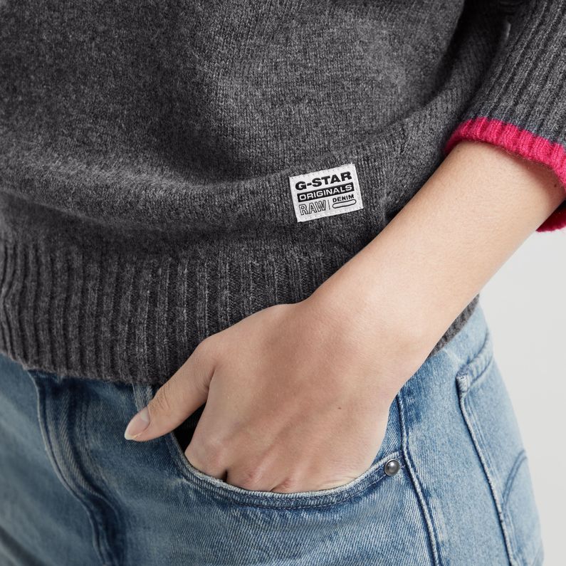 G-STAR Outlet Multi Color Loose Knitted Sweater Pink