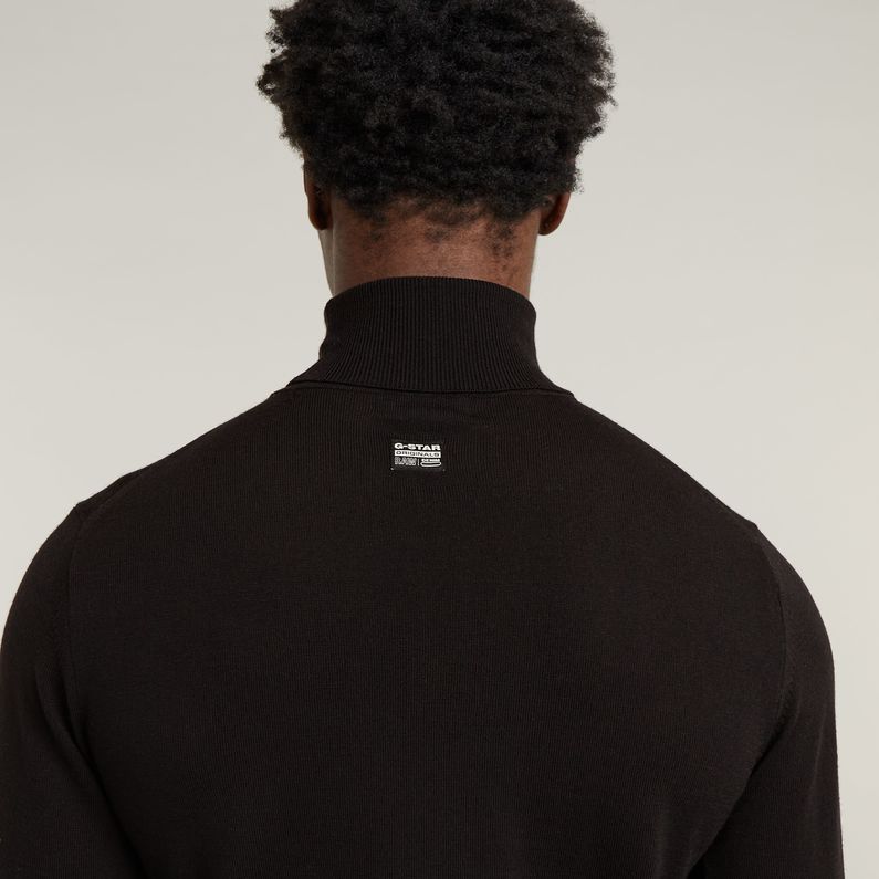 G-STAR Outlet Premium Core Turtle Neck Knitted Sweater Black