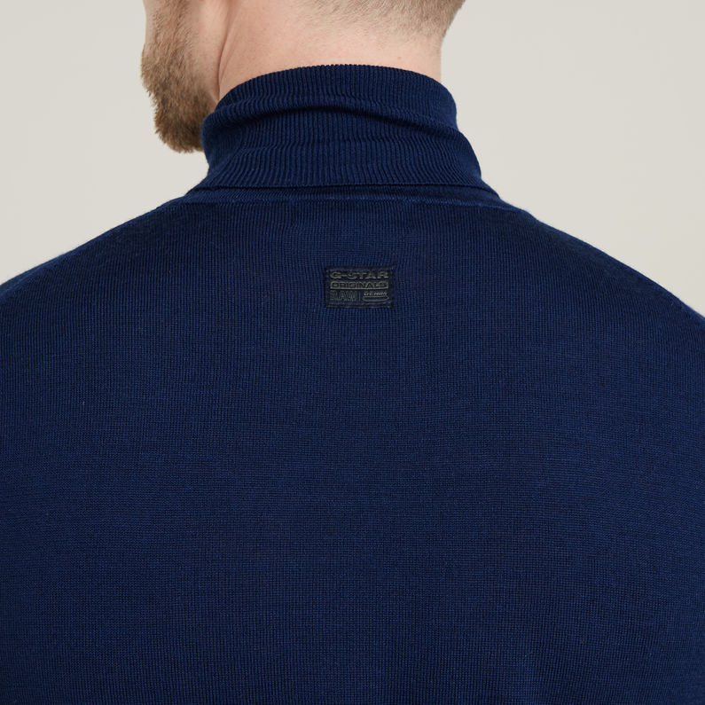 G-STAR Outlet Premium Core Turtle Neck Knitted Sweater Dark blue