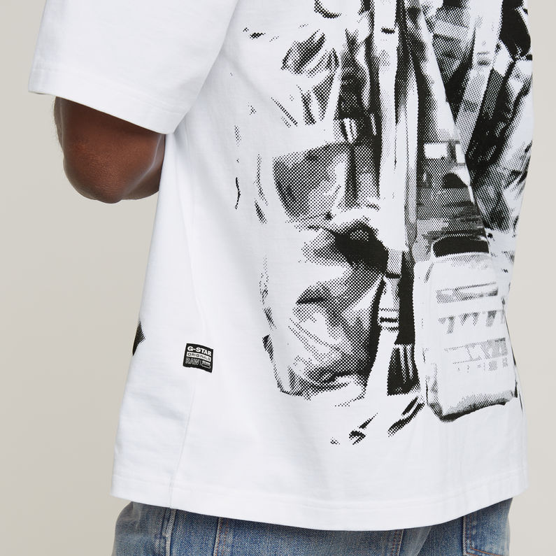 G-STAR Outlet Backpack Graphic Boxy T-Shirt White