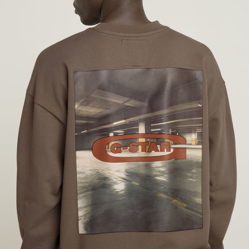 G-STAR Outlet Photo Back Print Loose Sweater Brown