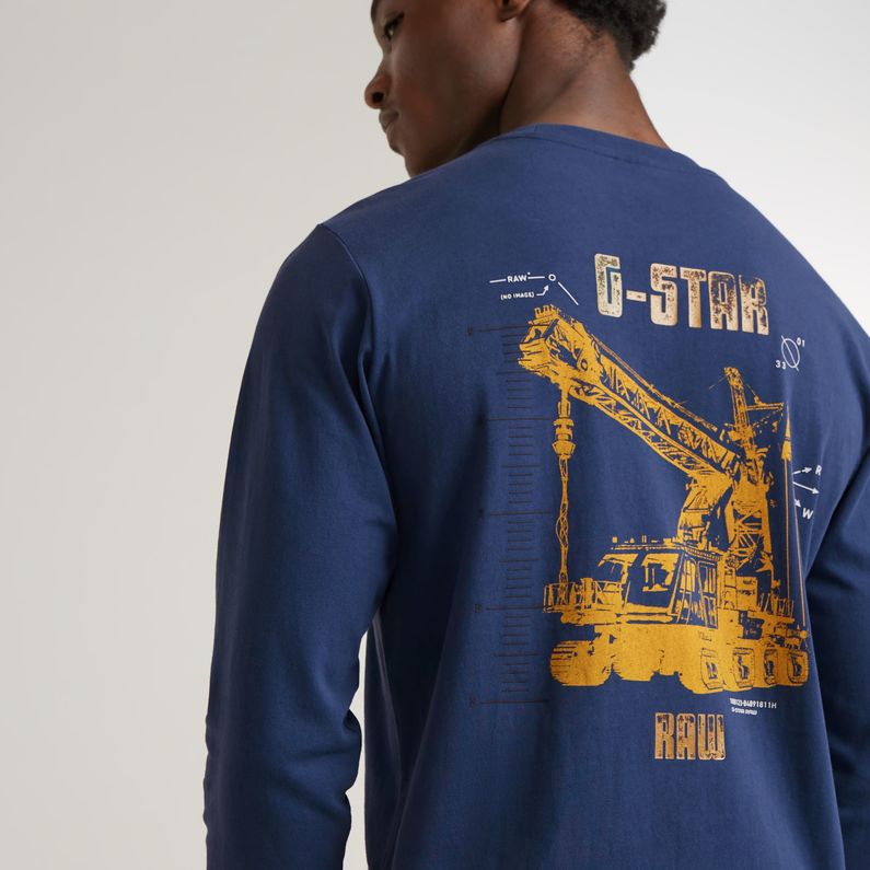 G-STAR Outlet Big Crane Back Graphic T-Shirt Medium blue