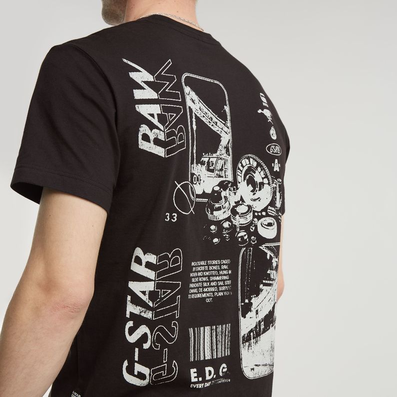 G-STAR Outlet Poster Back Graphic T-Shirt Black