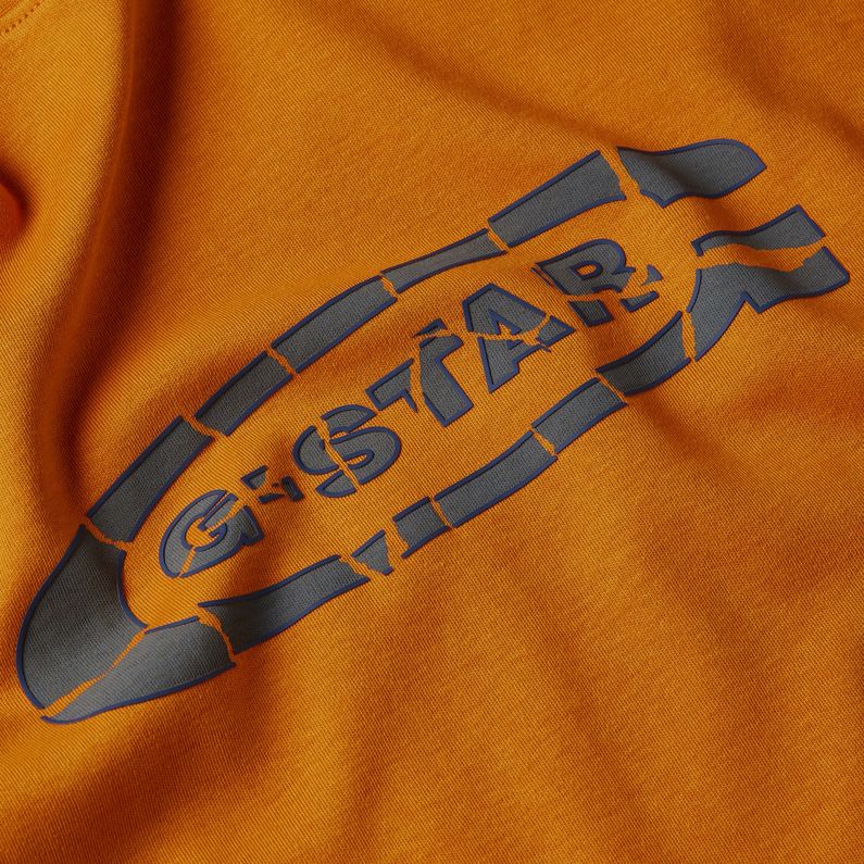 G-STAR Outlet Destroyed Old Skool Logo T-Shirt Orange