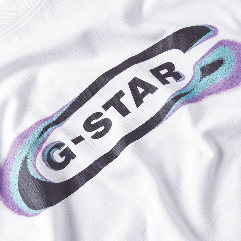 G-STAR Outlet Camiseta Gradient Old Skool Logo Boxy Blanco