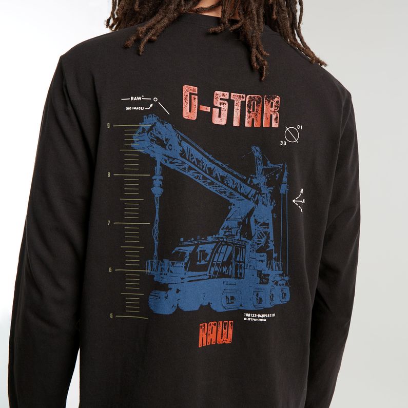 G-STAR Outlet Big Crane Back Graphic T-Shirt Black