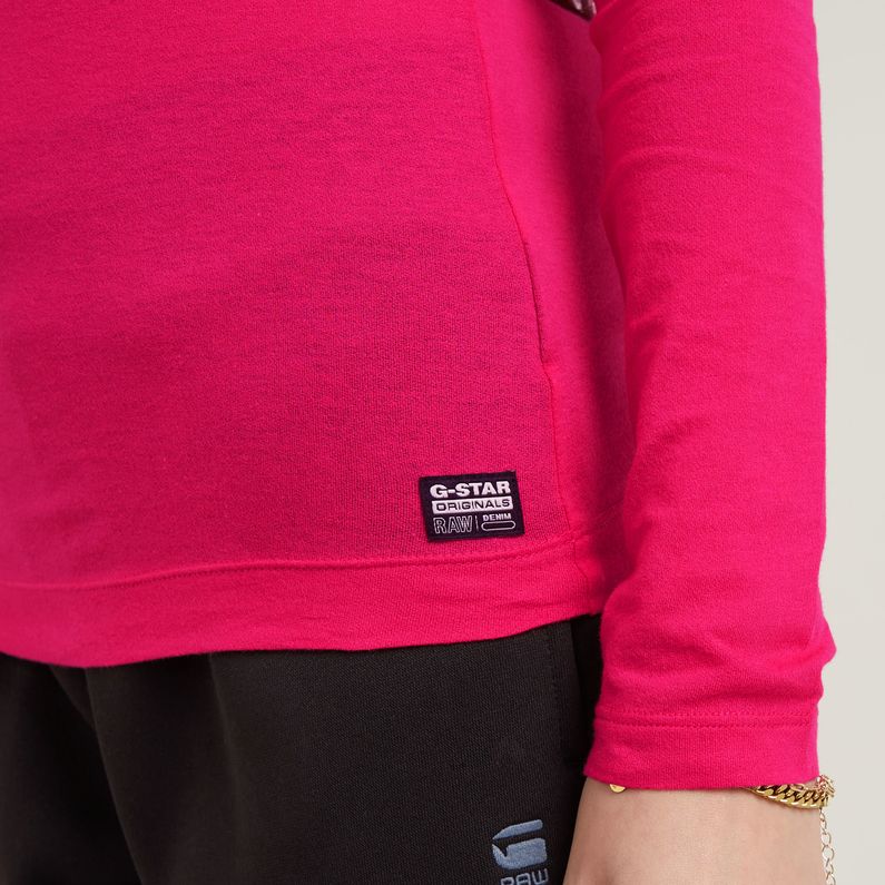 G-STAR Outlet Ribbed Shoulder Panels Slim Top Pink