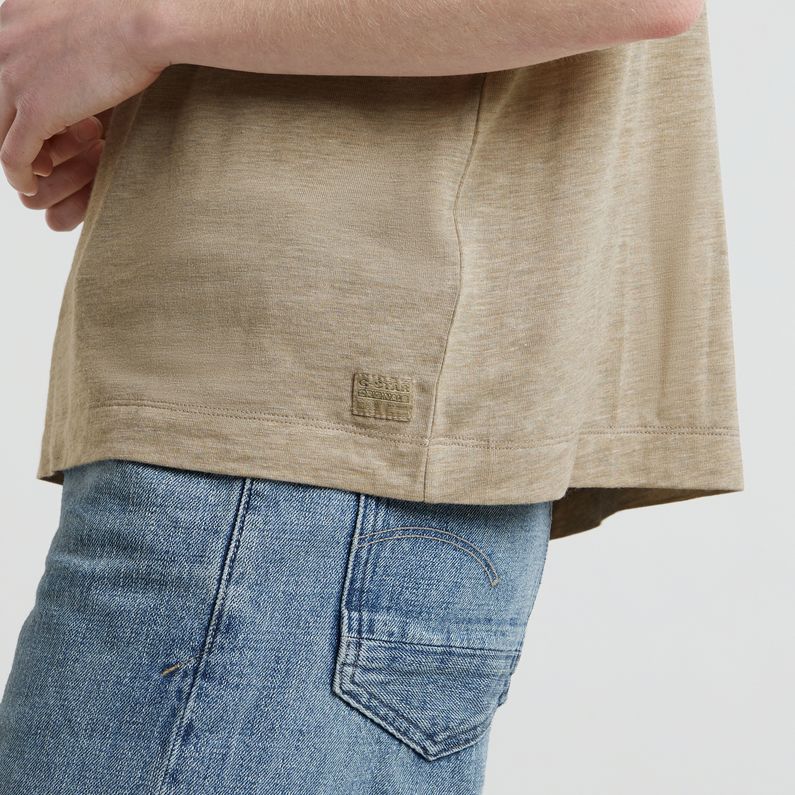 G-STAR Outlet Saddle Sleeve Boxy Top Beige