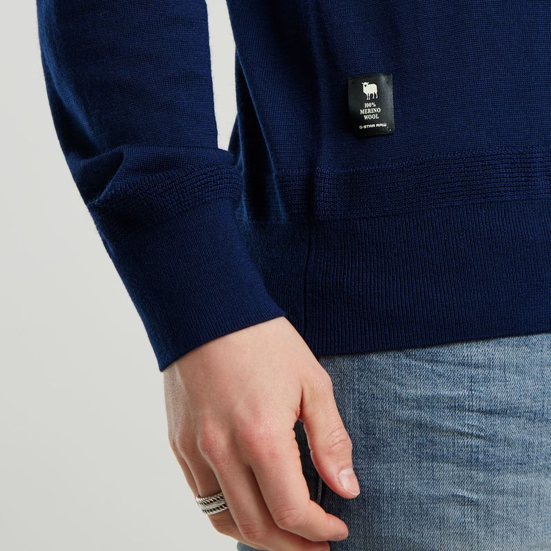 G-STAR Outlet Premium Core Dunda Knitted Polo Dark blue