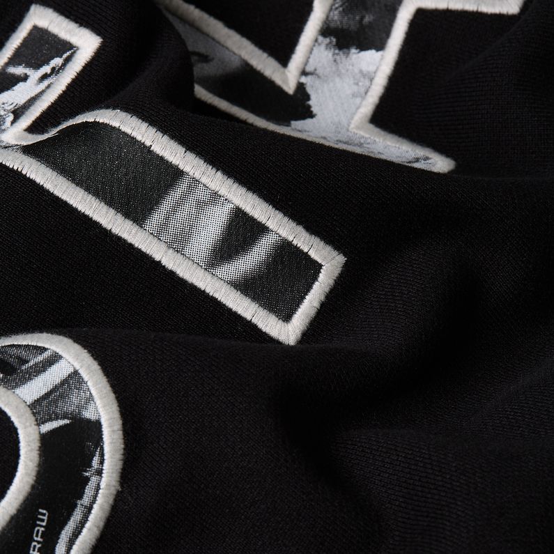 G-STAR Outlet Embro Print Oversized Hoodie Black
