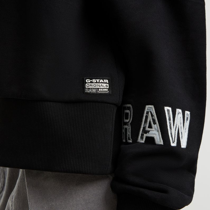 G-STAR Outlet Embro Print Oversized Hoodie Black