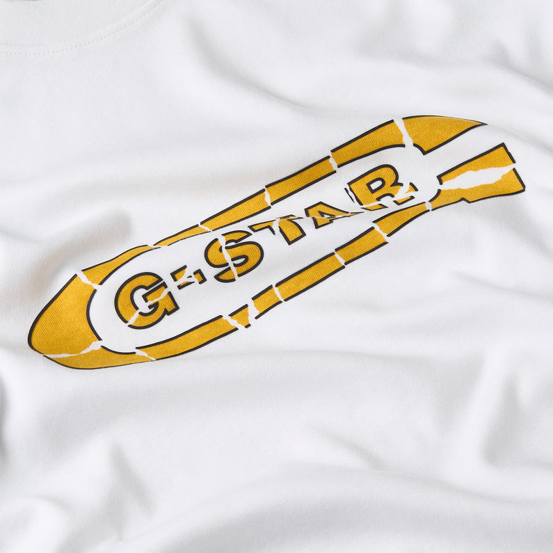 G-STAR Outlet Destroyed Old Skool Logo T-Shirt White