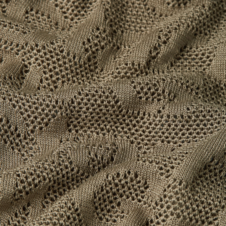 G-STAR Outlet Polo Pointelle Lightweight Knitted Verde