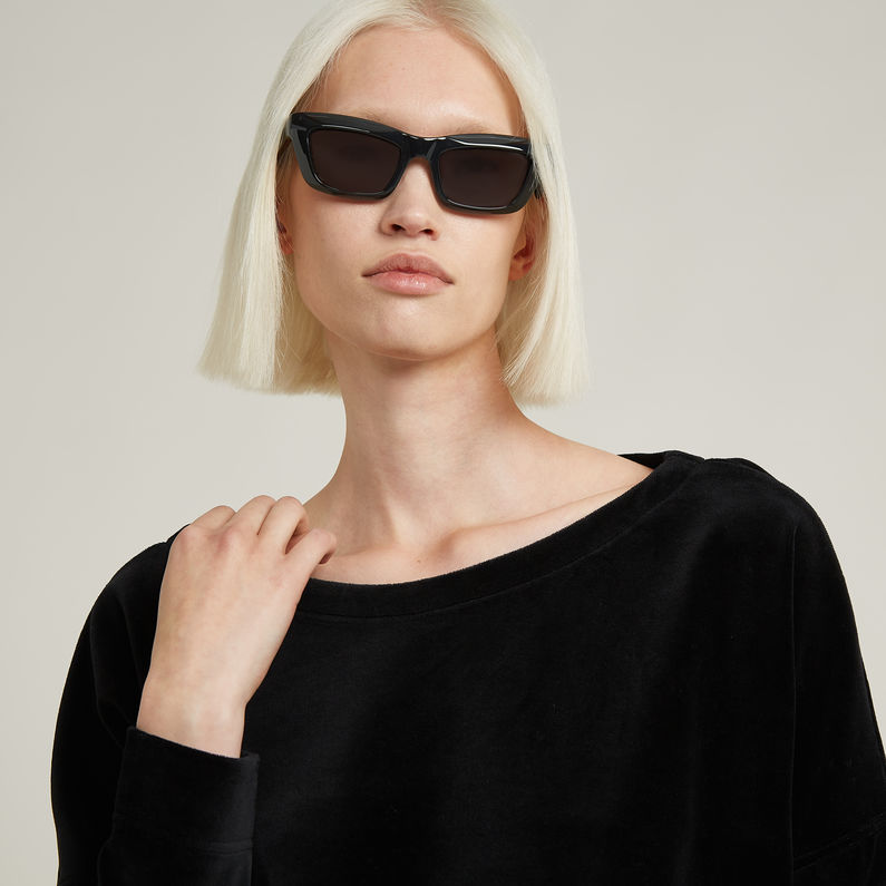 G-STAR Outlet Batwing Velvet Loose Sweater Black