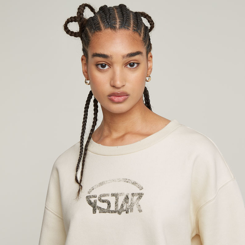 G-STAR Outlet Logo Loose Sweater White