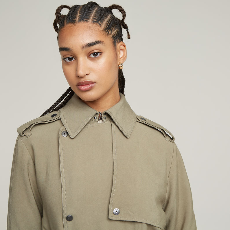 G-STAR Outlet Fluid Trench Coat Green