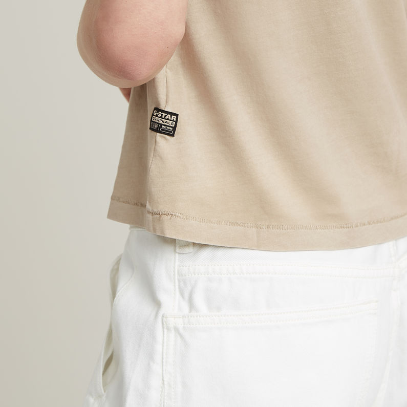 G-STAR Outlet Overdyed Front Seam Top Beige