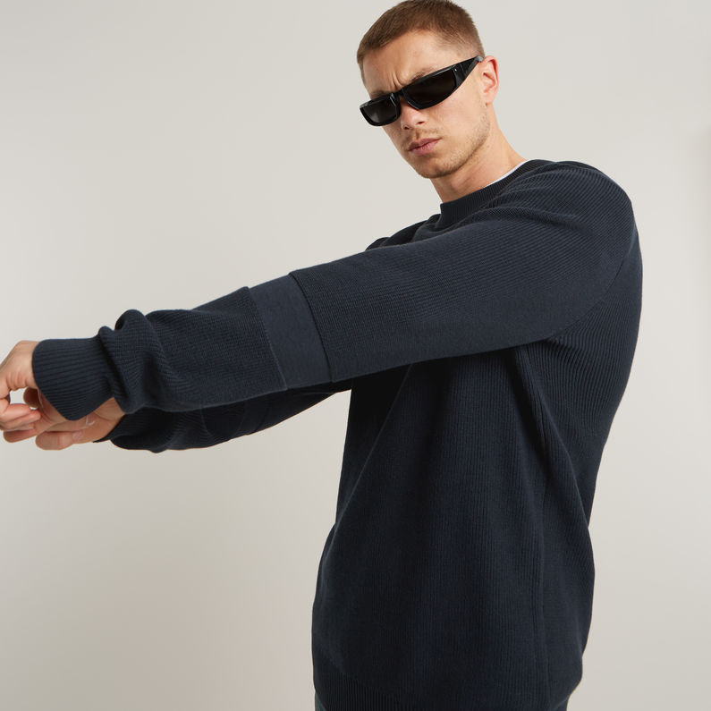 G-STAR Outlet Detailed Knitted Sweater Dark blue
