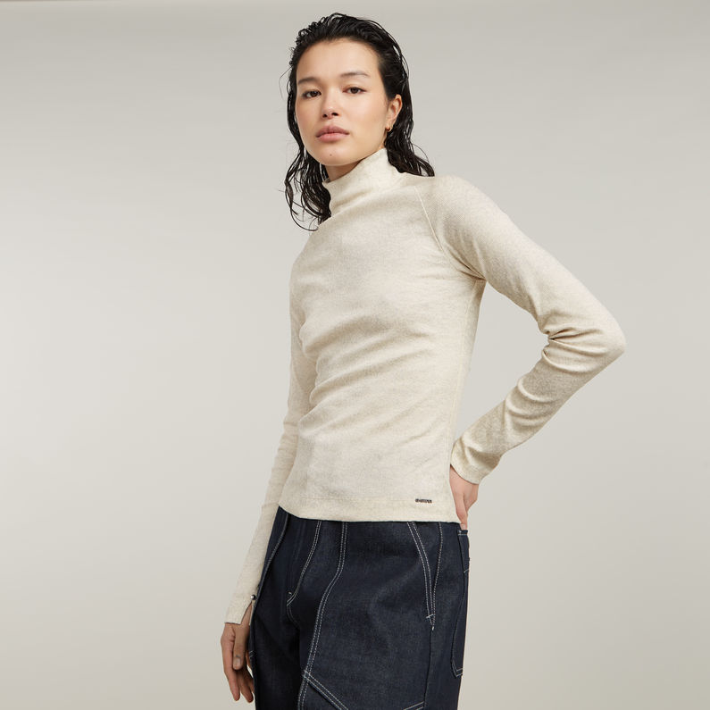G-STAR Outlet Coated Slim Rib Mock Top Multi color