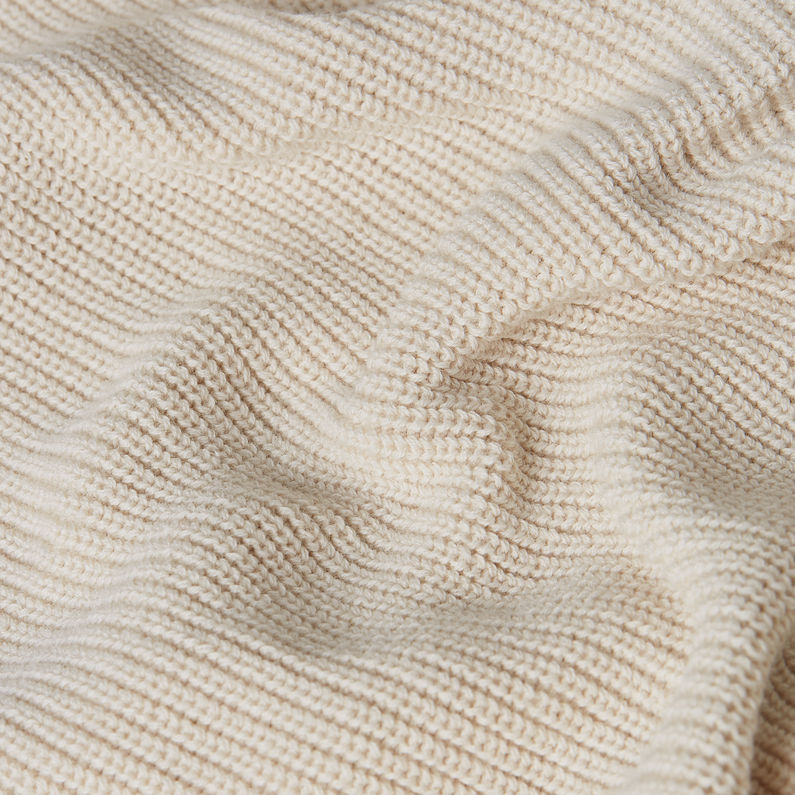 G-STAR Outlet Detailed Knitted Zip Thru Sweater White